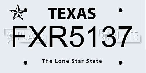 FXR5137 Texas License Plate