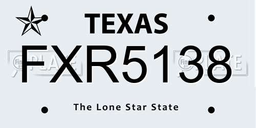 FXR5138 Texas License Plate
