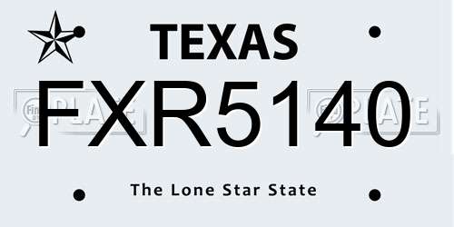 FXR5140 Texas License Plate