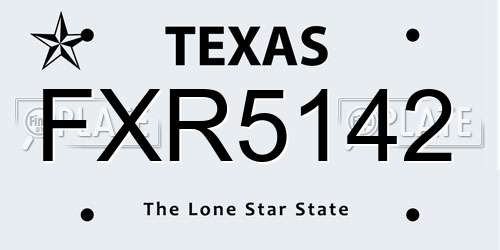 FXR5142 Texas License Plate