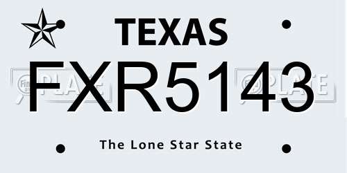 FXR5143 Texas License Plate