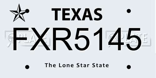 FXR5145 Texas License Plate