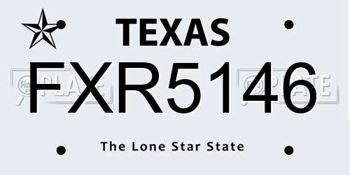 FXR5146 Texas License Plate