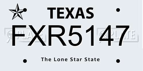 FXR5147 Texas License Plate