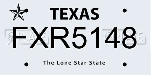 FXR5148 Texas License Plate
