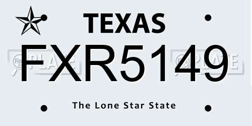 FXR5149 Texas License Plate
