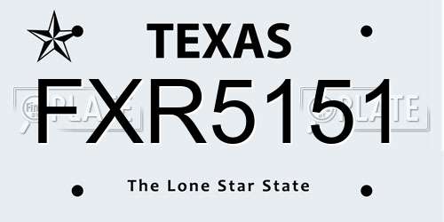 FXR5151 Texas License Plate