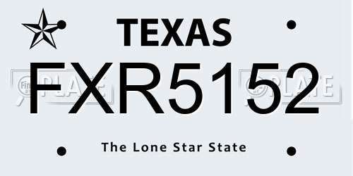 FXR5152 Texas License Plate