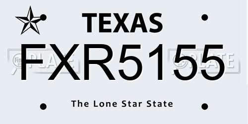 FXR5155 Texas License Plate
