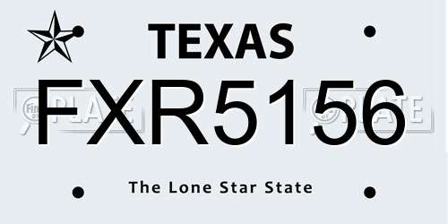 FXR5156 Texas License Plate