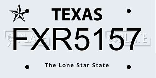 FXR5157 Texas License Plate