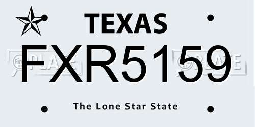 FXR5159 Texas License Plate