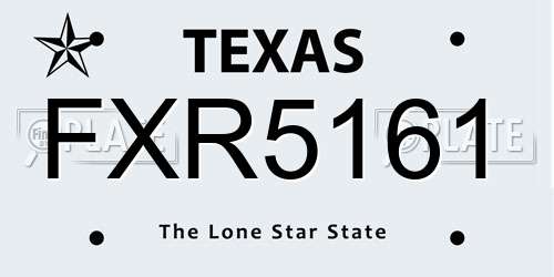 FXR5161 Texas License Plate