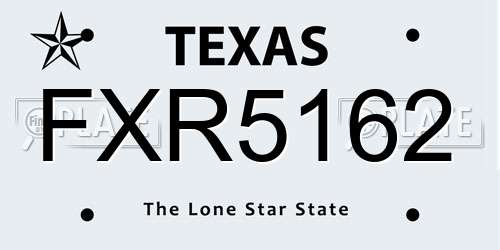 FXR5162 Texas License Plate