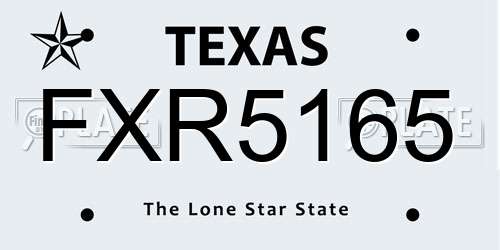 FXR5165 Texas License Plate