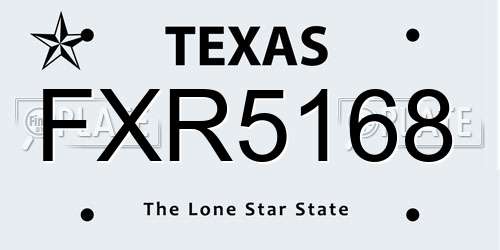 FXR5168 Texas License Plate
