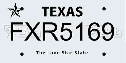 FXR5169 Texas License Plate