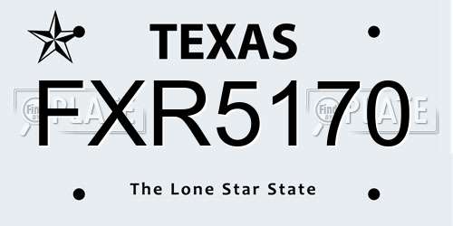 FXR5170 Texas License Plate