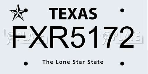 FXR5172 Texas License Plate