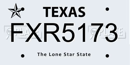 FXR5173 Texas License Plate
