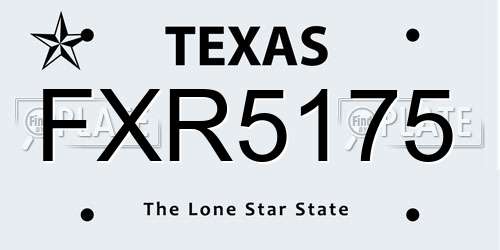 FXR5175 Texas License Plate