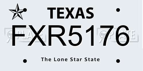 FXR5176 Texas License Plate