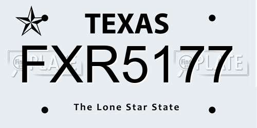 FXR5177 Texas License Plate