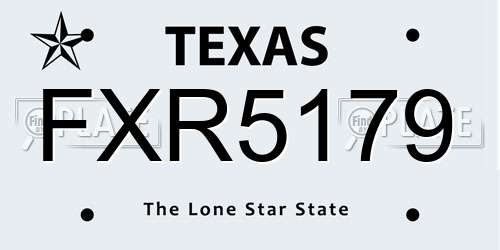 FXR5179 Texas License Plate