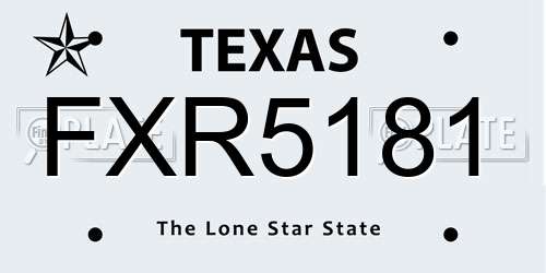 FXR5181 Texas License Plate