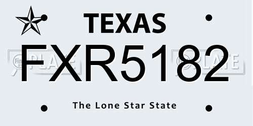 FXR5182 Texas License Plate