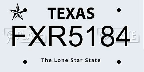 FXR5184 Texas License Plate