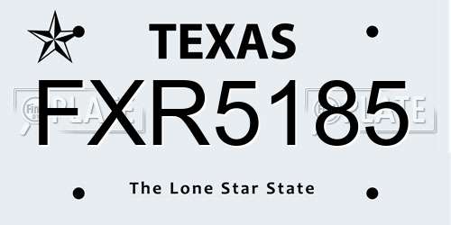 FXR5185 Texas License Plate
