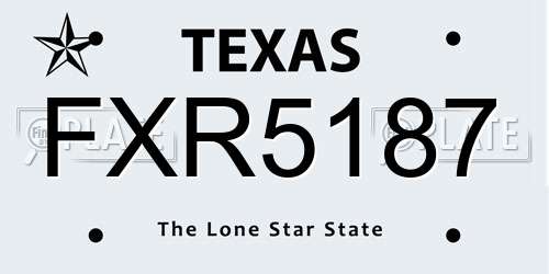 FXR5187 Texas License Plate