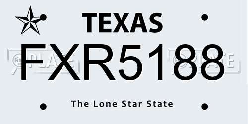 FXR5188 Texas License Plate