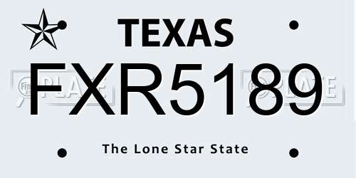 FXR5189 Texas License Plate