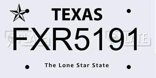 FXR5191 Texas License Plate