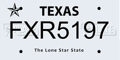 FXR5197 Texas License Plate