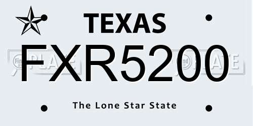 FXR5200 Texas License Plate