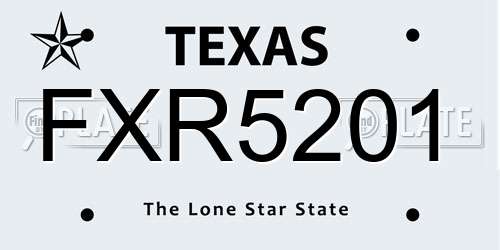FXR5201 Texas License Plate