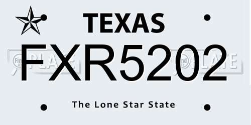 FXR5202 Texas License Plate