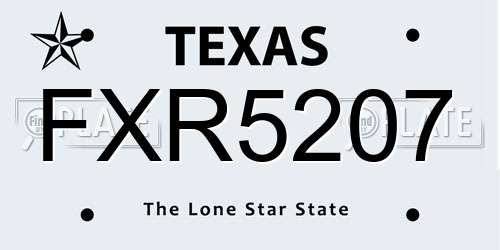 FXR5207 Texas License Plate