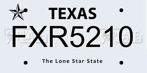 FXR5210 Texas License Plate