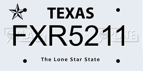 FXR5211 Texas License Plate