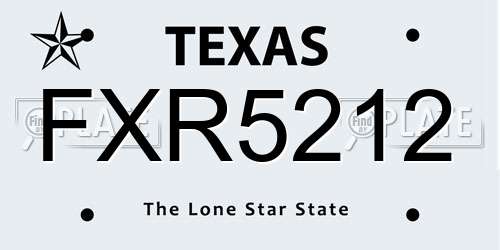 FXR5212 Texas License Plate