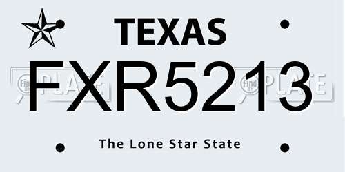 FXR5213 Texas License Plate
