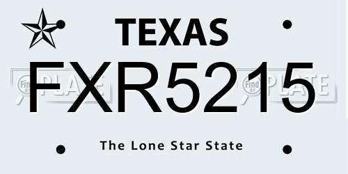 FXR5215 Texas License Plate