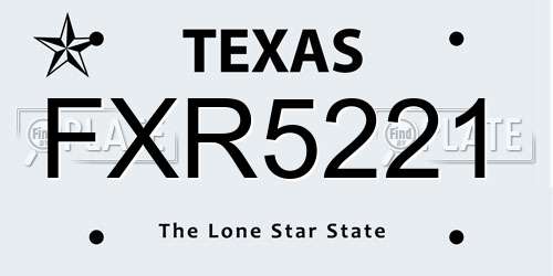 FXR5221 Texas License Plate