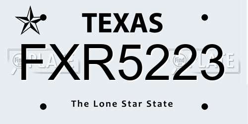 FXR5223 Texas License Plate