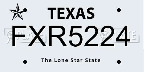 FXR5224 Texas License Plate