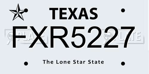 FXR5227 Texas License Plate